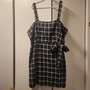 NWT Boohoo Flannel Plaid Mini Dress Plus Size 24 Grunge Preppy